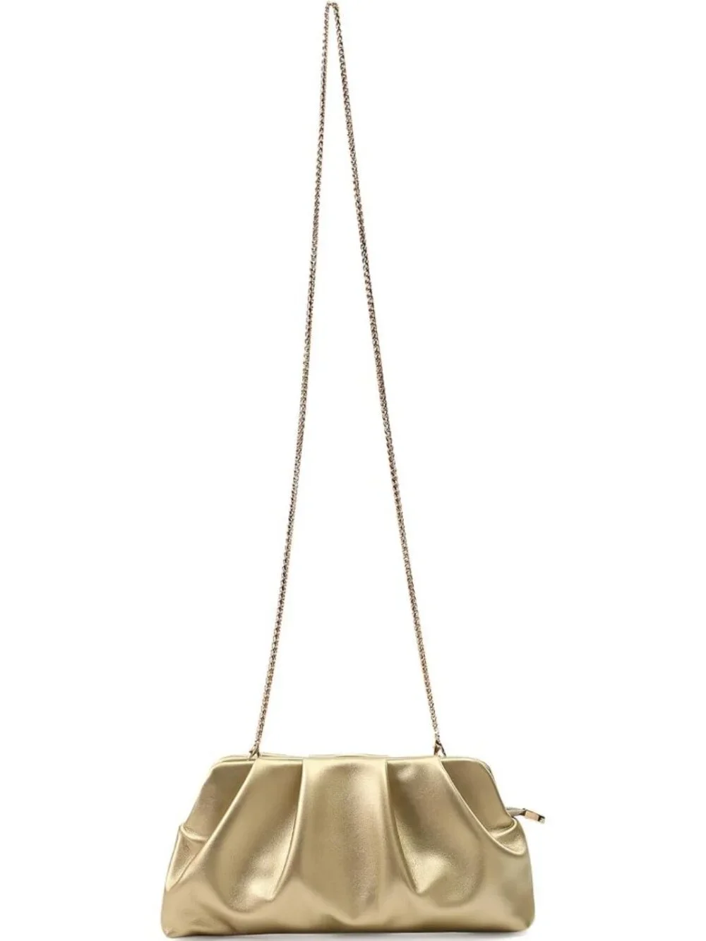 Chic Ruched Evening Clutch Bag with Detachable Chain | Stylish Crossbody Purse